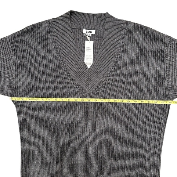 525 AMERICA Ellie Cotton V Neck Dress in Charcoal Heather Gray Women Size XS NWT - Picture 13 of 14